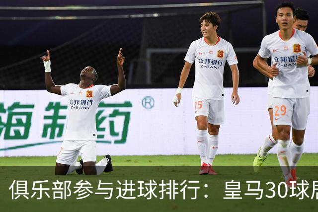 俱乐部参与进球排行：皇马30球居首拜仁第二 英超10占7